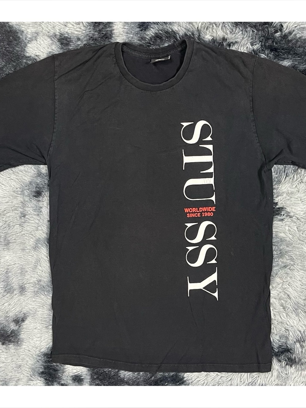 Stussy Worldwide Standard Black Graphic T-Shirt
